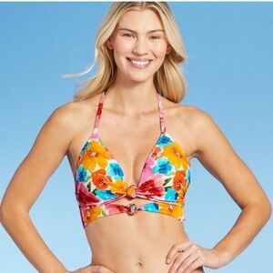 Shade & Shore Colorful Floral Bikini Top